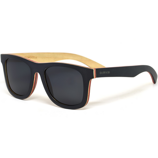 Canadian multi layer black maple wood sunglasses