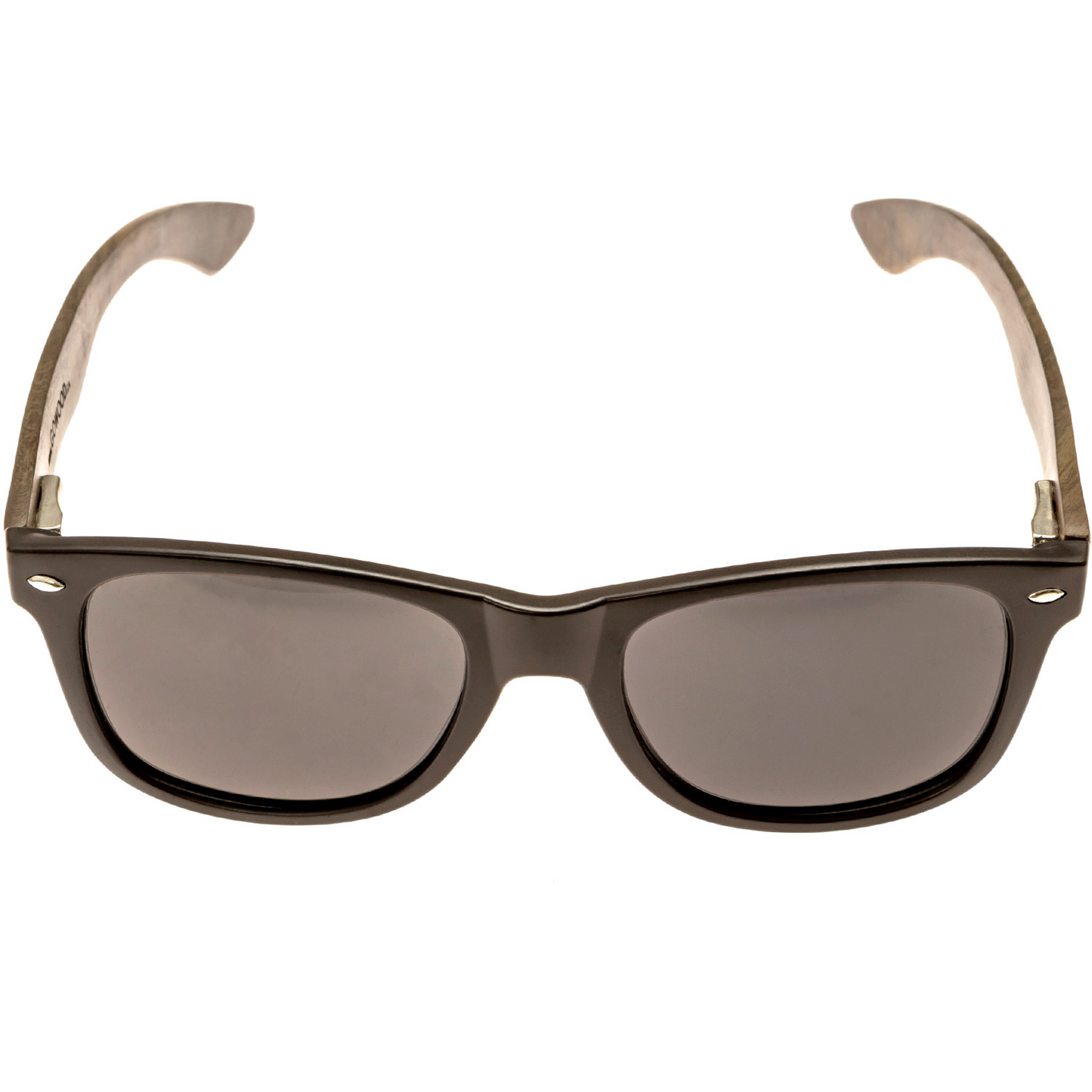 Ebony wood classic style sunglasses with black polarized lenses