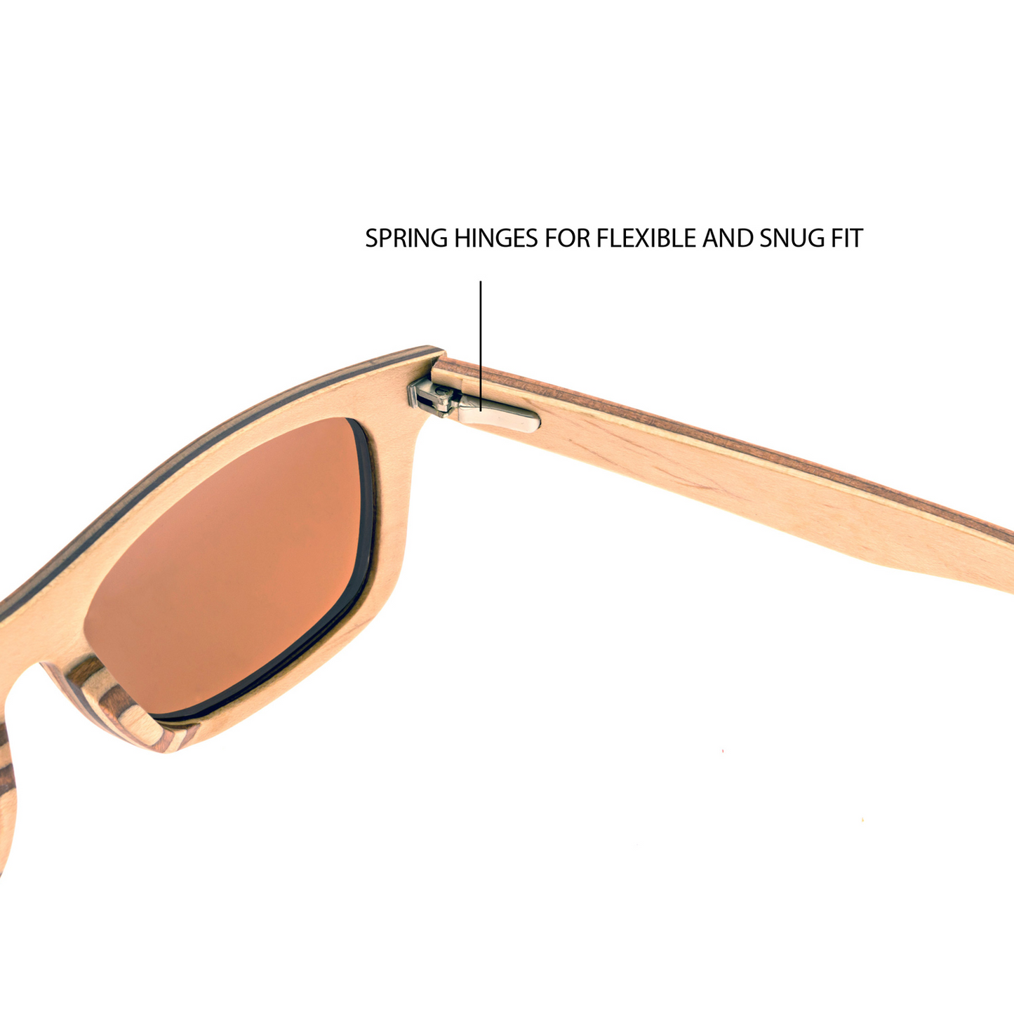 Canadian multi layer brown maple wood sunglasses