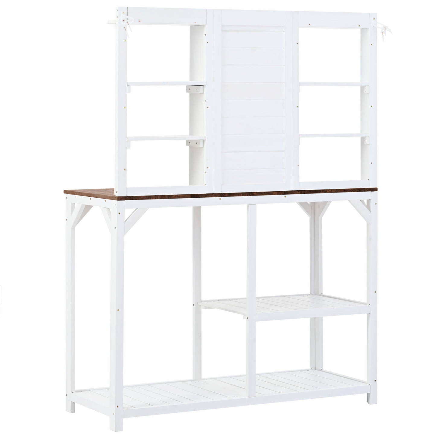 TOPMAX 64.6" Large Outdoor Potting Bench (White)