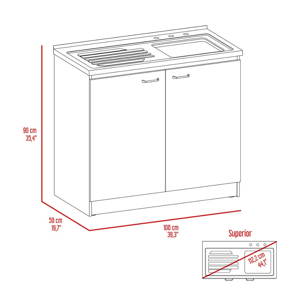 Utility Sink Vernal, Double Door, White Finish