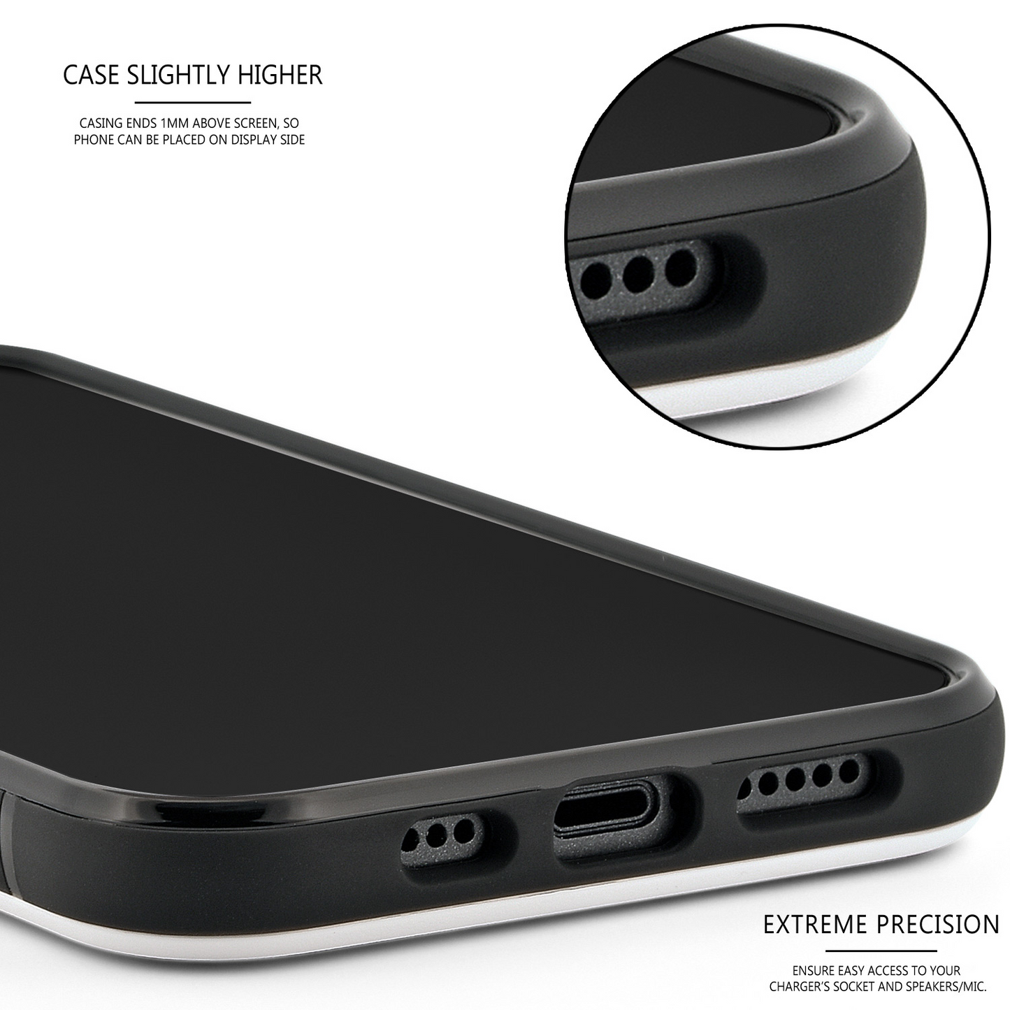 iPhone 12 Mini wood case zebra backside with TPU bumper and white PC