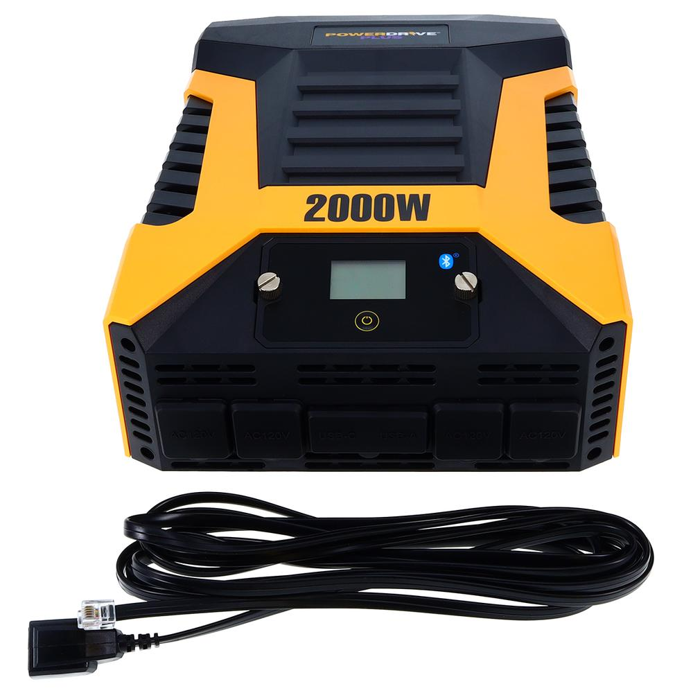 PowerDrive Plus PWD2000P 2000 Watt Power Inverter with Bluetooth(R) Wireless Tech and Remote Control