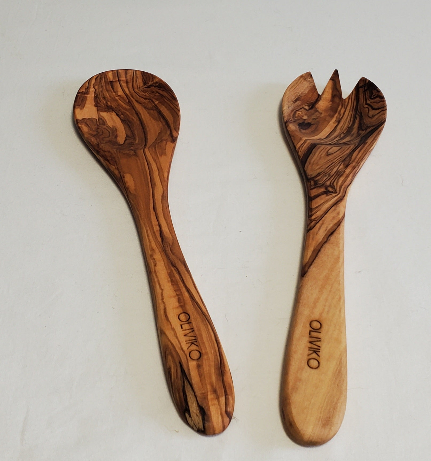 Handmade Olive Wood Utensils Salad Servers 9.5 inch