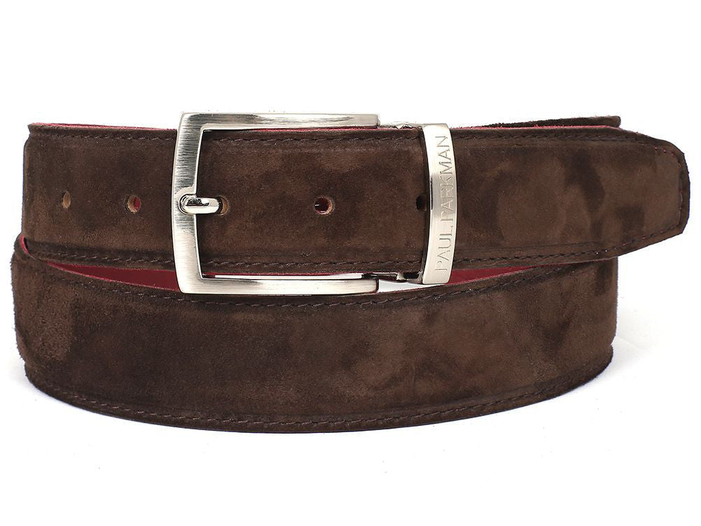 PAUL PARKMAN Men's Brown Suede Belt (ID#B06-BRW)