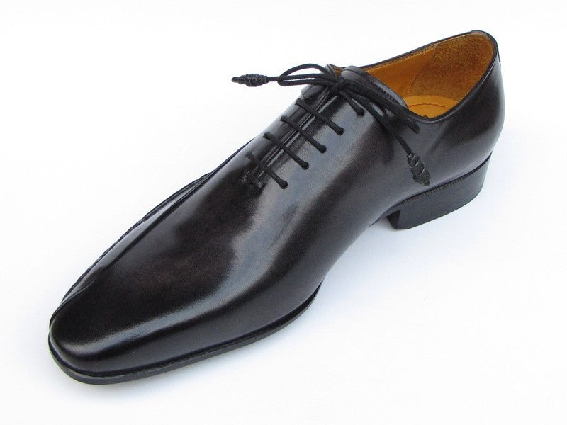 Paul Parkman Men's Black Leather Oxfords - Side Handsewn Leather Upper and Leather Sole (ID#018-BLK)