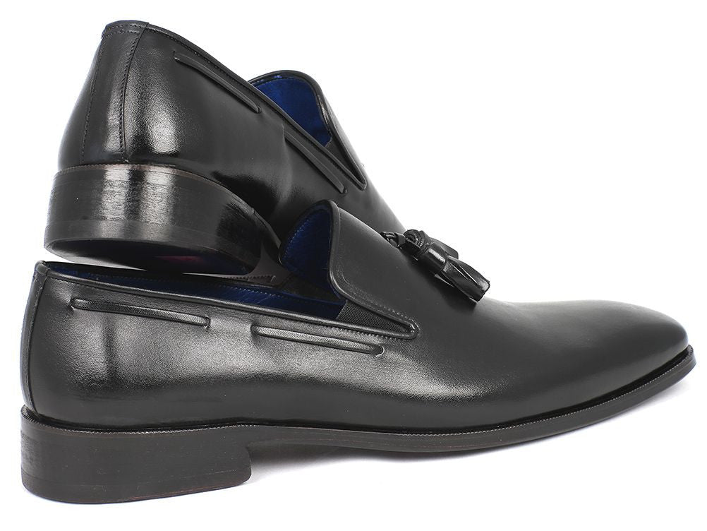 Paul Parkman Men's Tassel Loafer Black Leather Upper & Leather Sole (ID#5141-BLK)