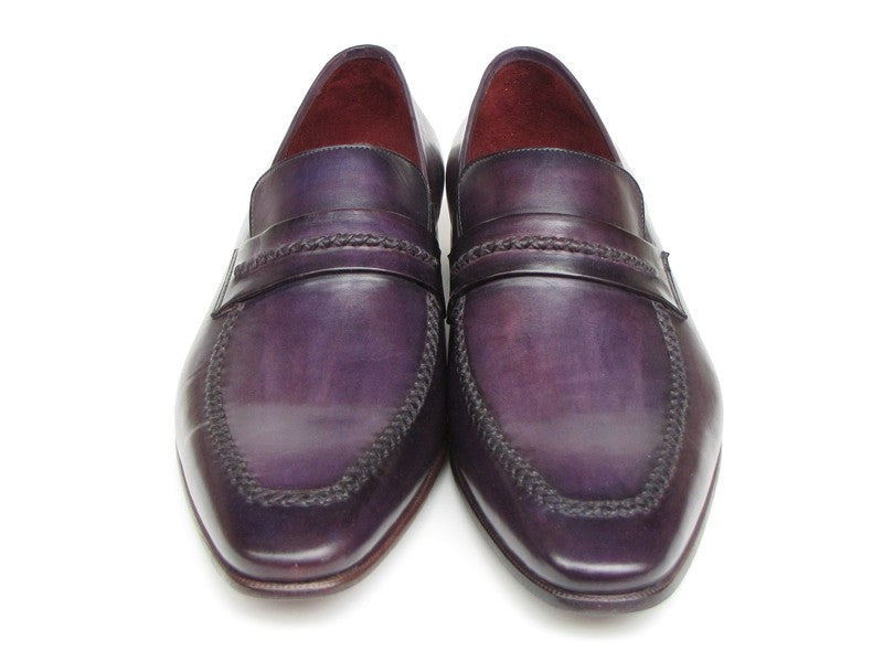 Paul Parkman Men's Purple Loafers Handmade Slip-On Shoes (ID#068-PURP)