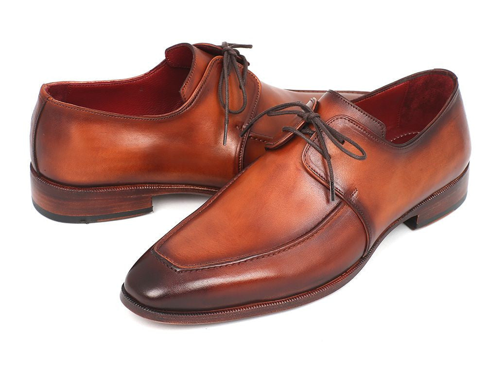 Paul Parkman Brown Leather Apron Derby Shoes For Men (ID#33SX92)