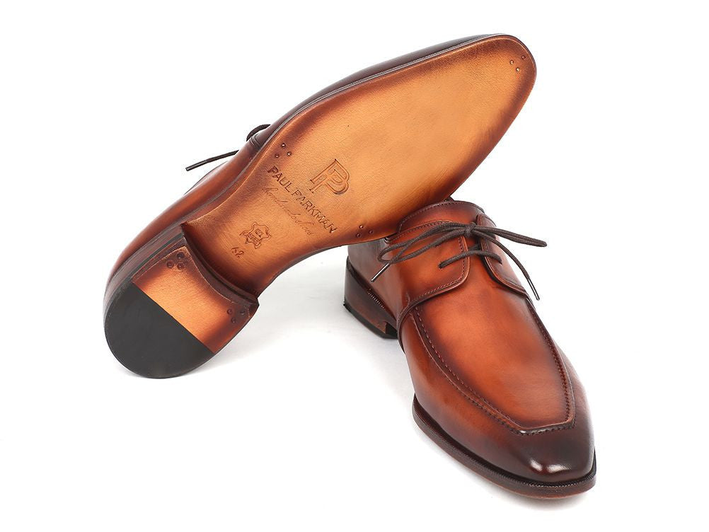 Paul Parkman Brown Leather Apron Derby Shoes For Men (ID#33SX92)