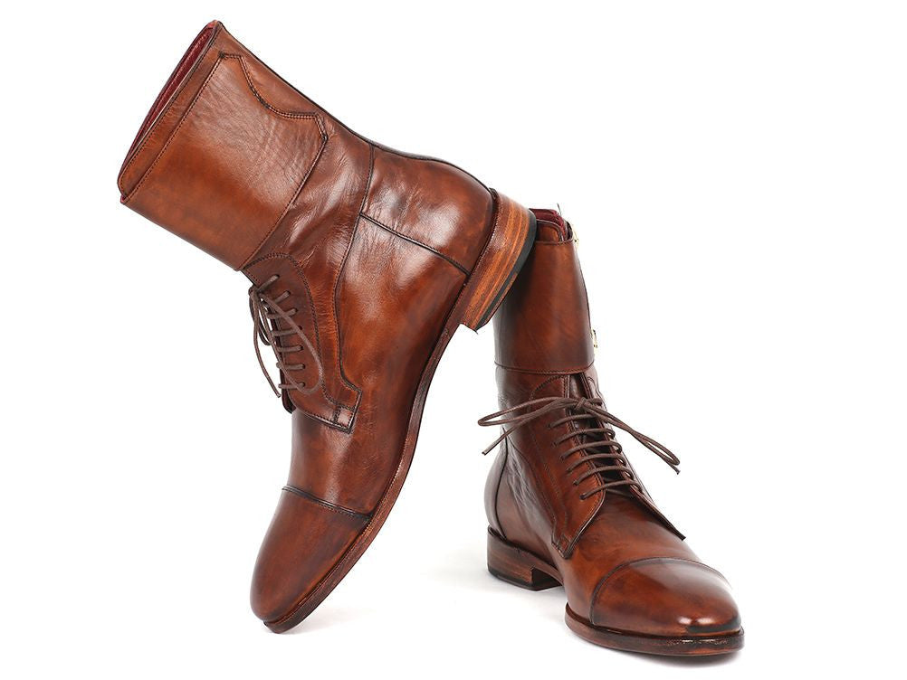 Paul Parkman Men's High Boots Brown Calfskin (ID#F554-BRW)