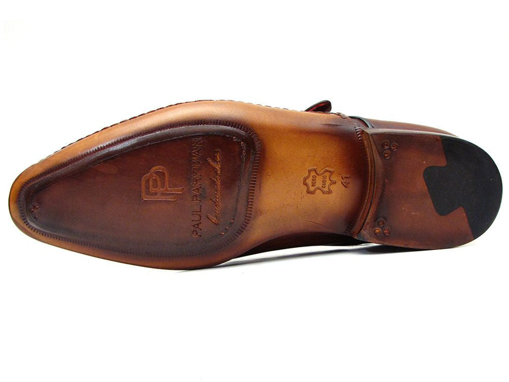 Paul Parkman Men's Single Monkstraps Brown Leather (ID#69V5E)