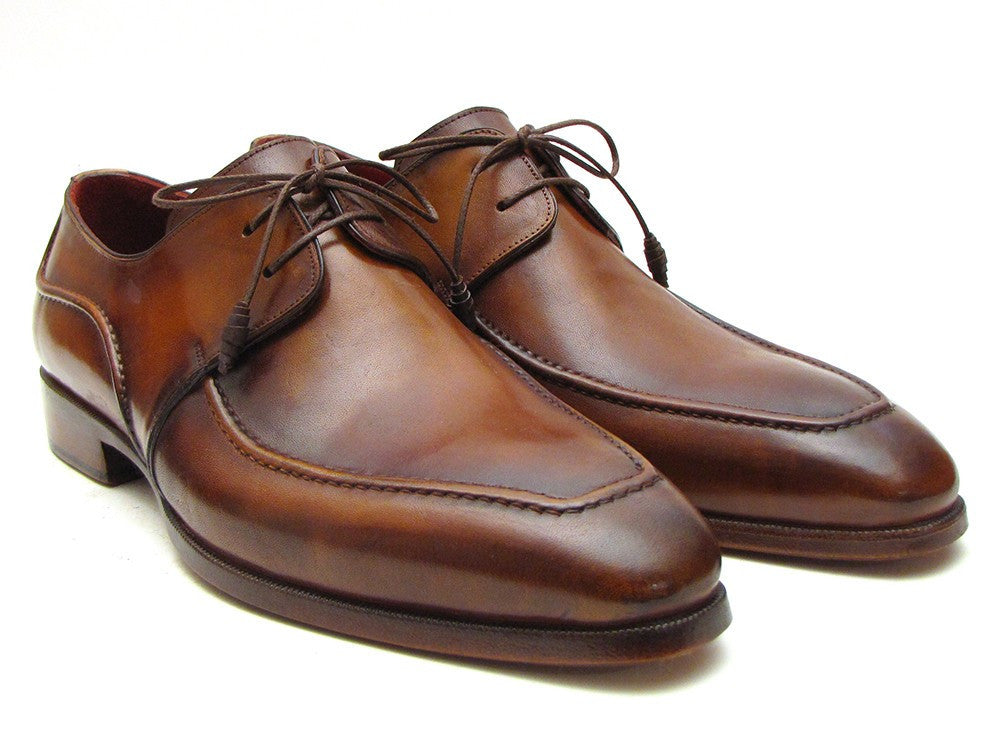 Paul Parkman Men's Brown Derby Dress Shoes For Men (ID#SU12LF)