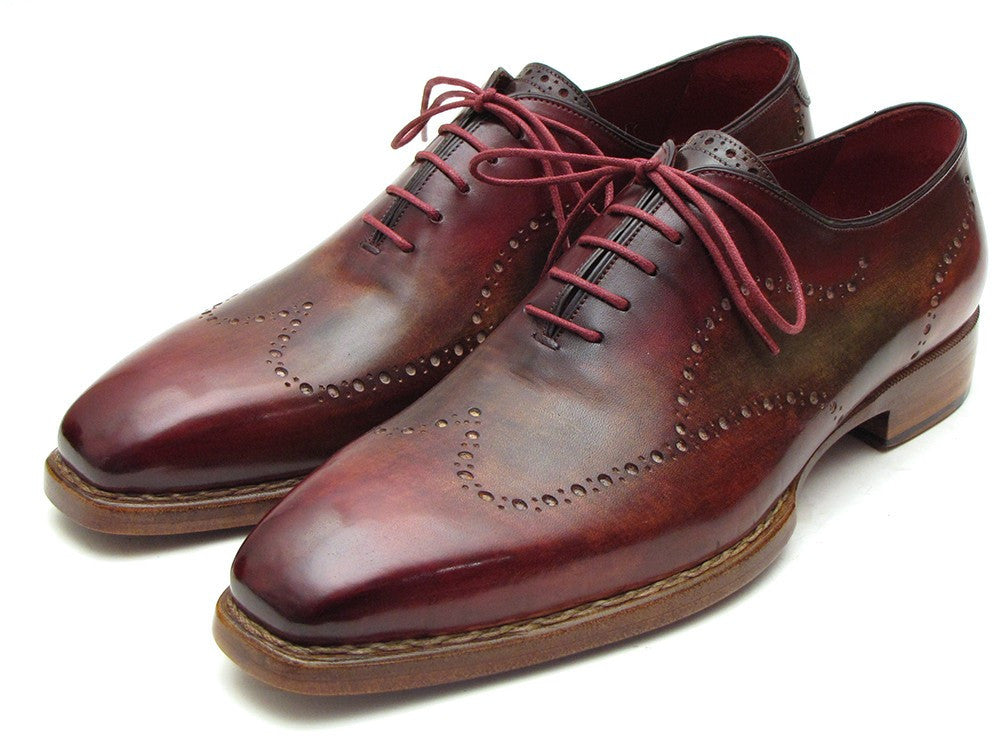 Paul Parkman Wingtip Oxford Goodyear Welted Bordeaux & Camel (ID#087LX)