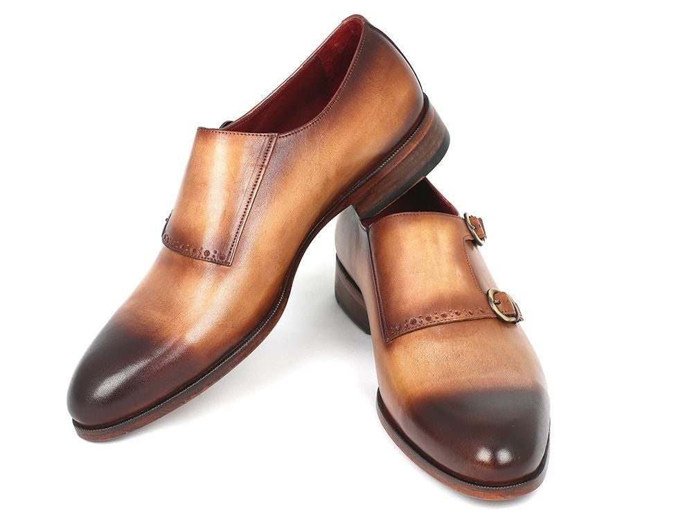 Paul Parkman Two Tone Double Monkstrap Shoes (ID#HT54-CML)