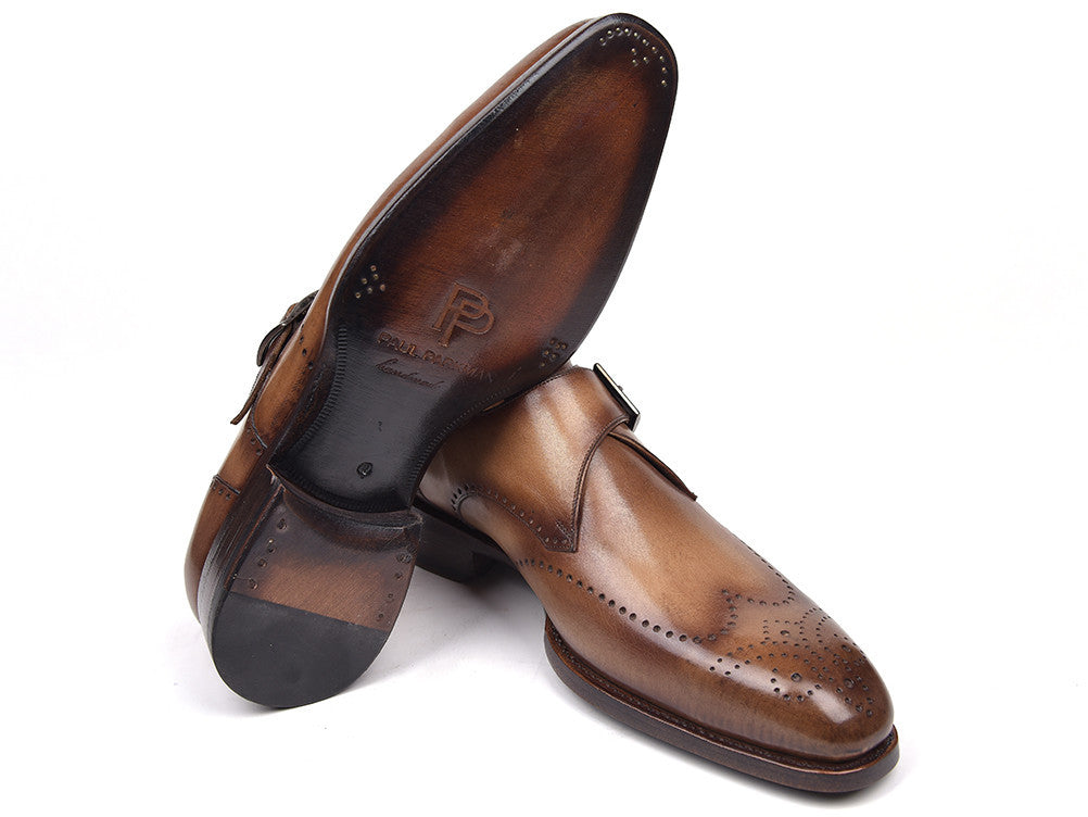 Paul Parkman Wingtip Single Monkstraps Brown & Camel (ID#98F54-BRW)