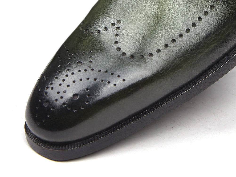 Paul Parkman Wingtip Single Monkstraps Green (ID#98F54-GRN)