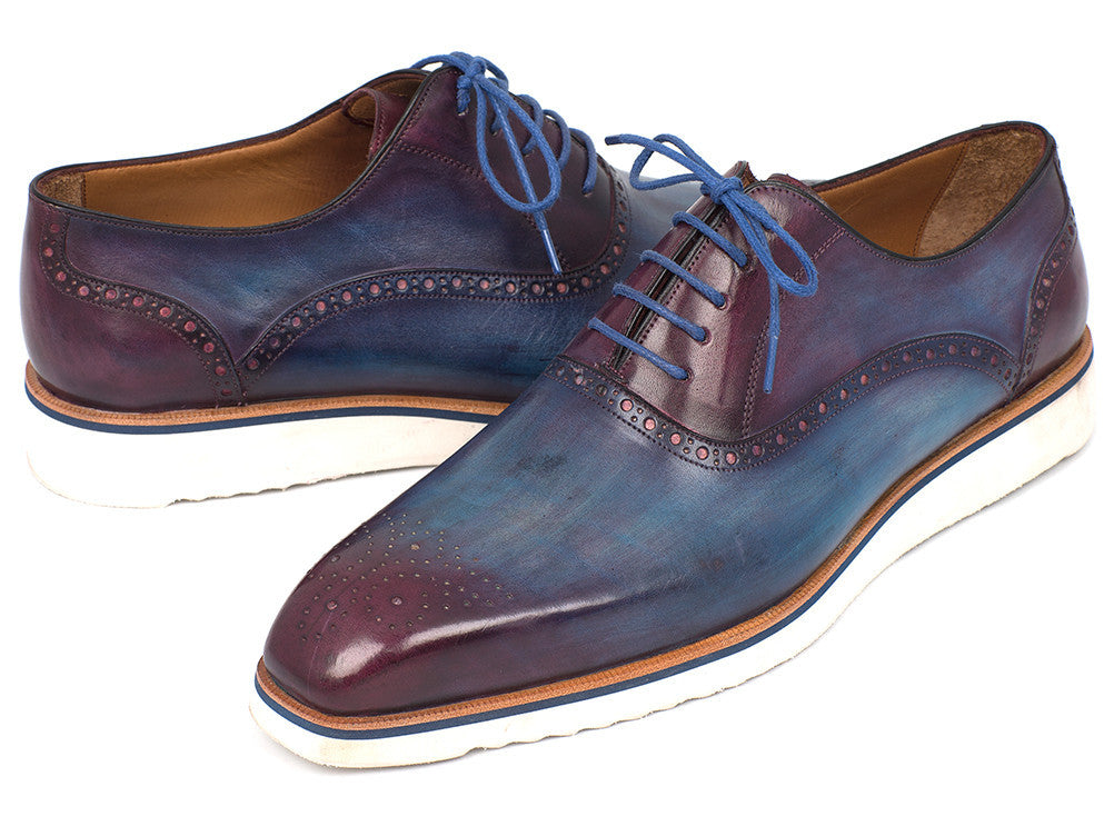 Paul Parkman Smart Casual Oxford Shoes For Men Blue & Purple (ID#184SNK-BLU)