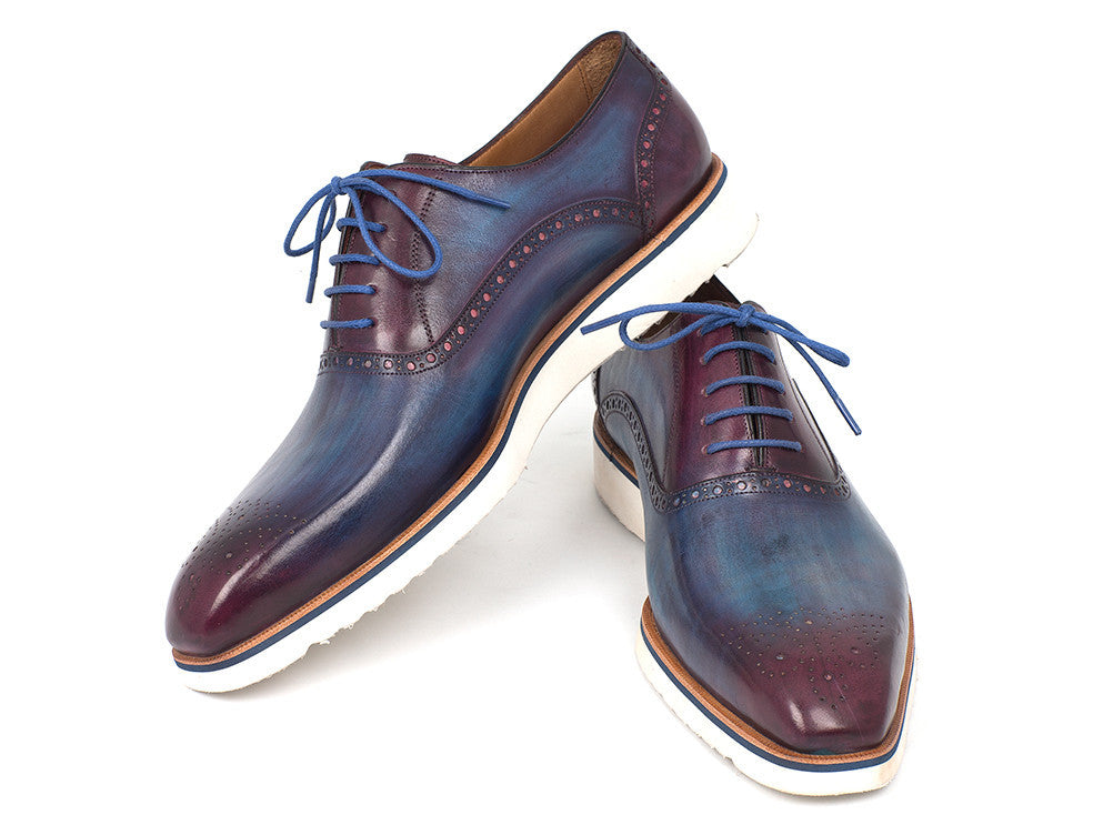Paul Parkman Smart Casual Oxford Shoes For Men Blue & Purple (ID#184SNK-BLU)