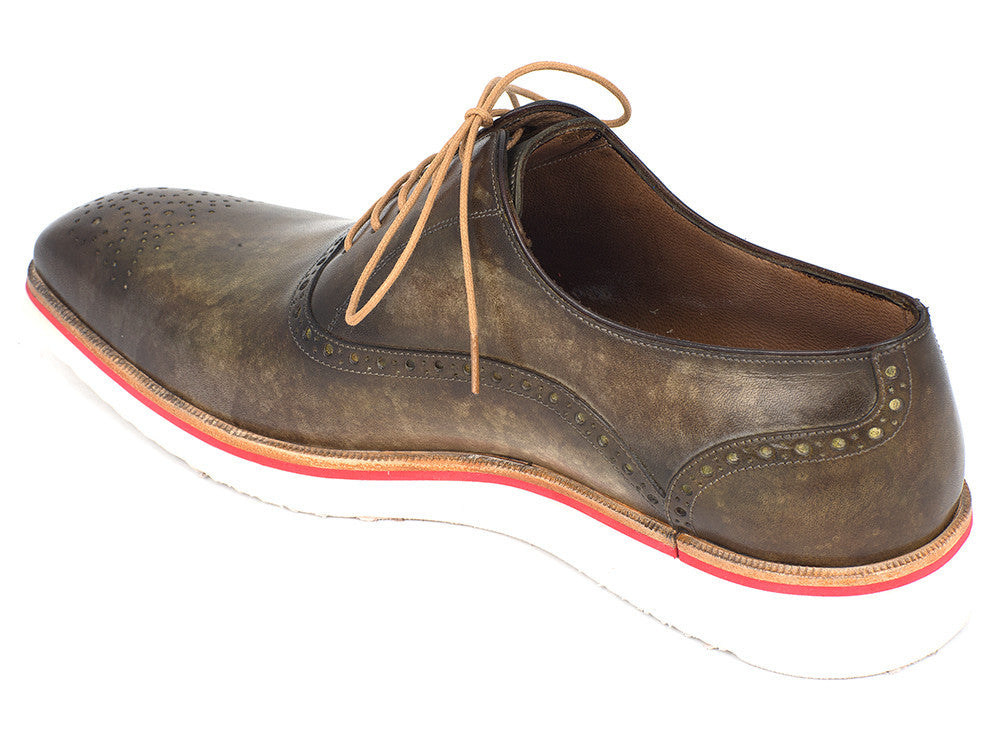 Paul Parkman Smart Casual Oxford Shoes For Men Army Green (ID#184SNK-GRN)