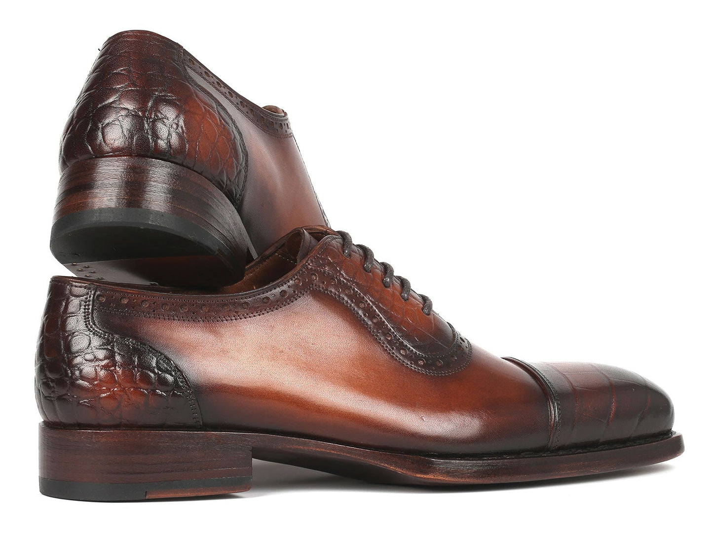 Paul Parkman Goodyear Welted Cap Toe Oxfords Brown (ID#9482-BRW)