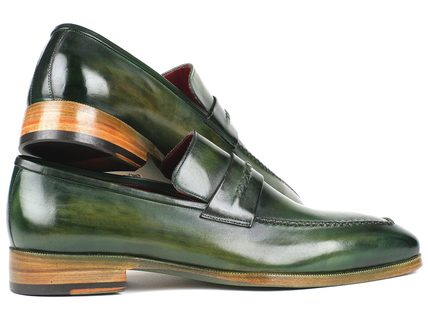 Paul Parkman Men's Loafer Shoes Green (ID#068-GRN)