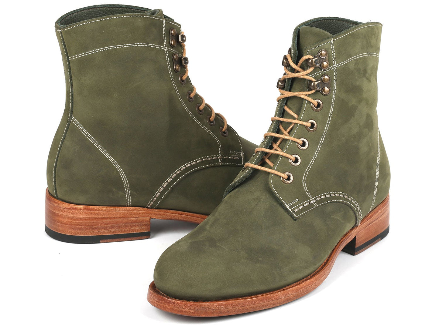 Paul Parkman Men's Boots Green Nubuck (824NGR33)