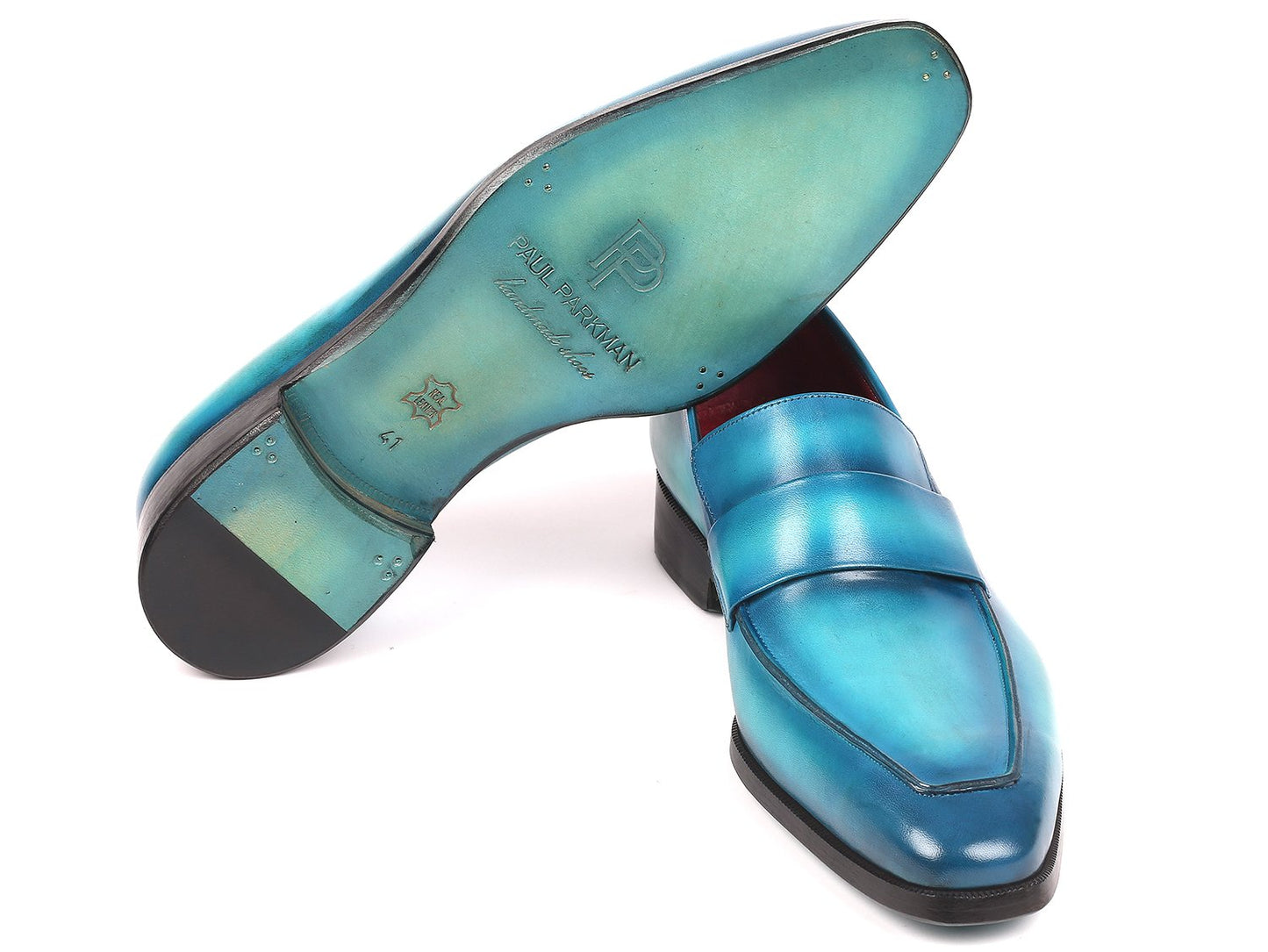 Paul Parkman Men's Loafers Turquoise (ID#093-TRQ)