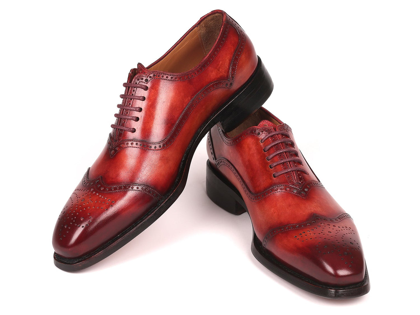 Paul Parkman Men's Goodyear Welted Oxford Shoes Reddish Brown (ID#094-RDH)
