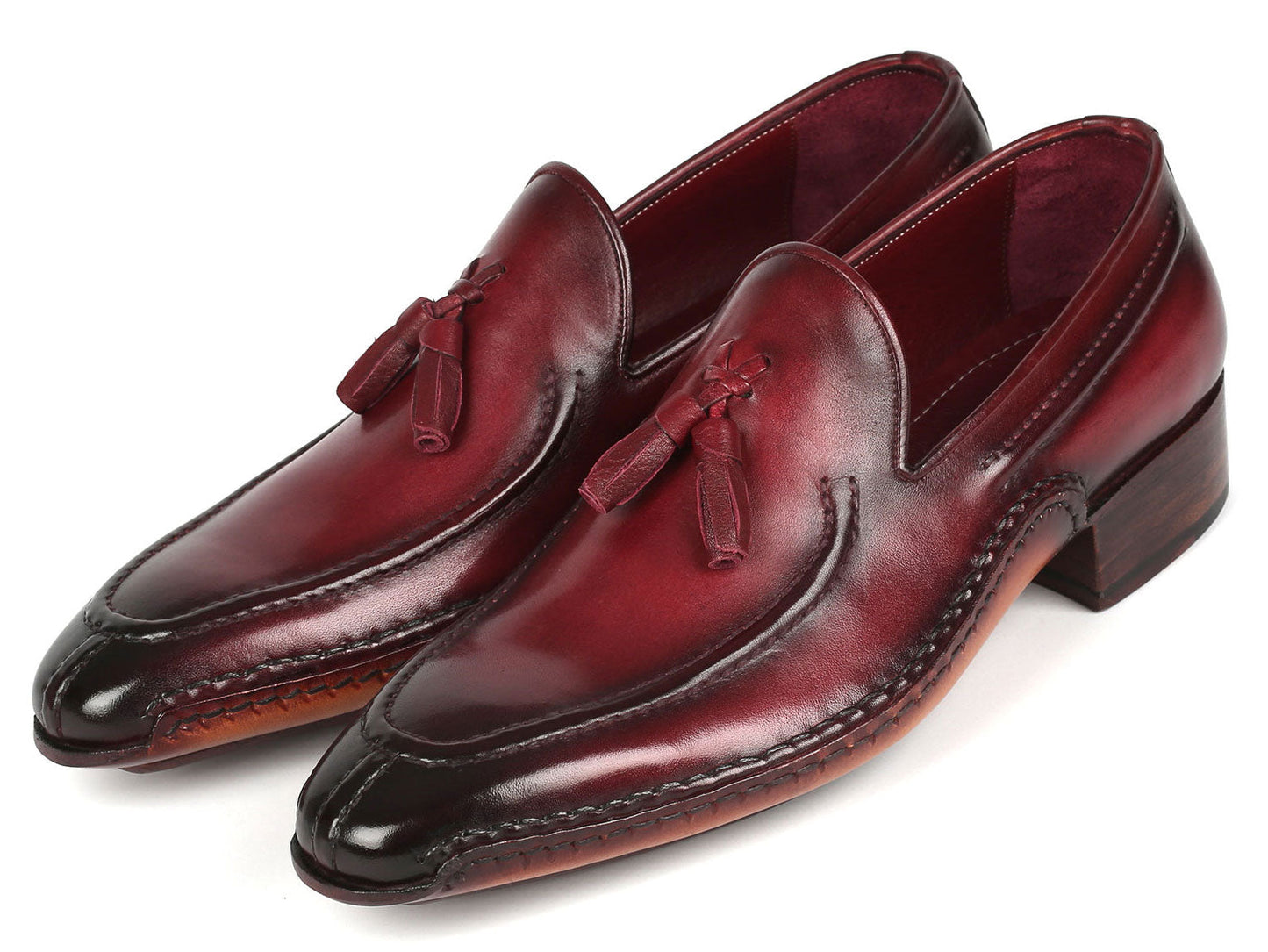 Paul Parkman Hand-Sewn Tassel Loafers Bordeaux (ID#082-BRD)