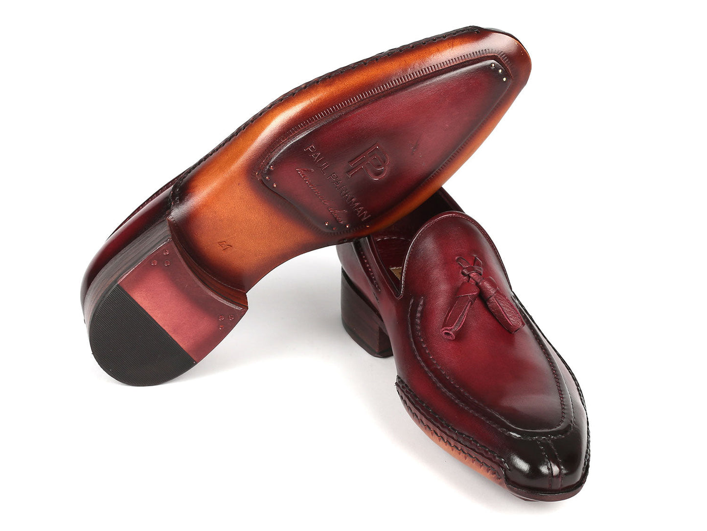 Paul Parkman Hand-Sewn Tassel Loafers Bordeaux (ID#082-BRD)