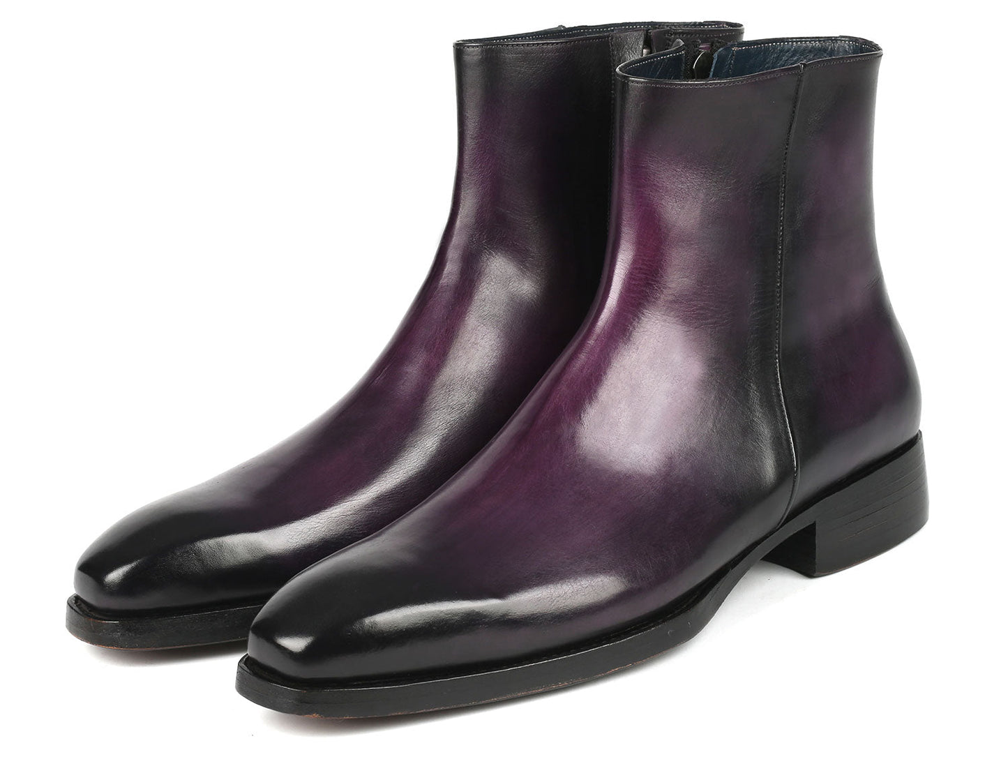 Paul Parkman Purple Burnished Side Zipper Boots Goodyear Welted (ID#BT3955-PRP)