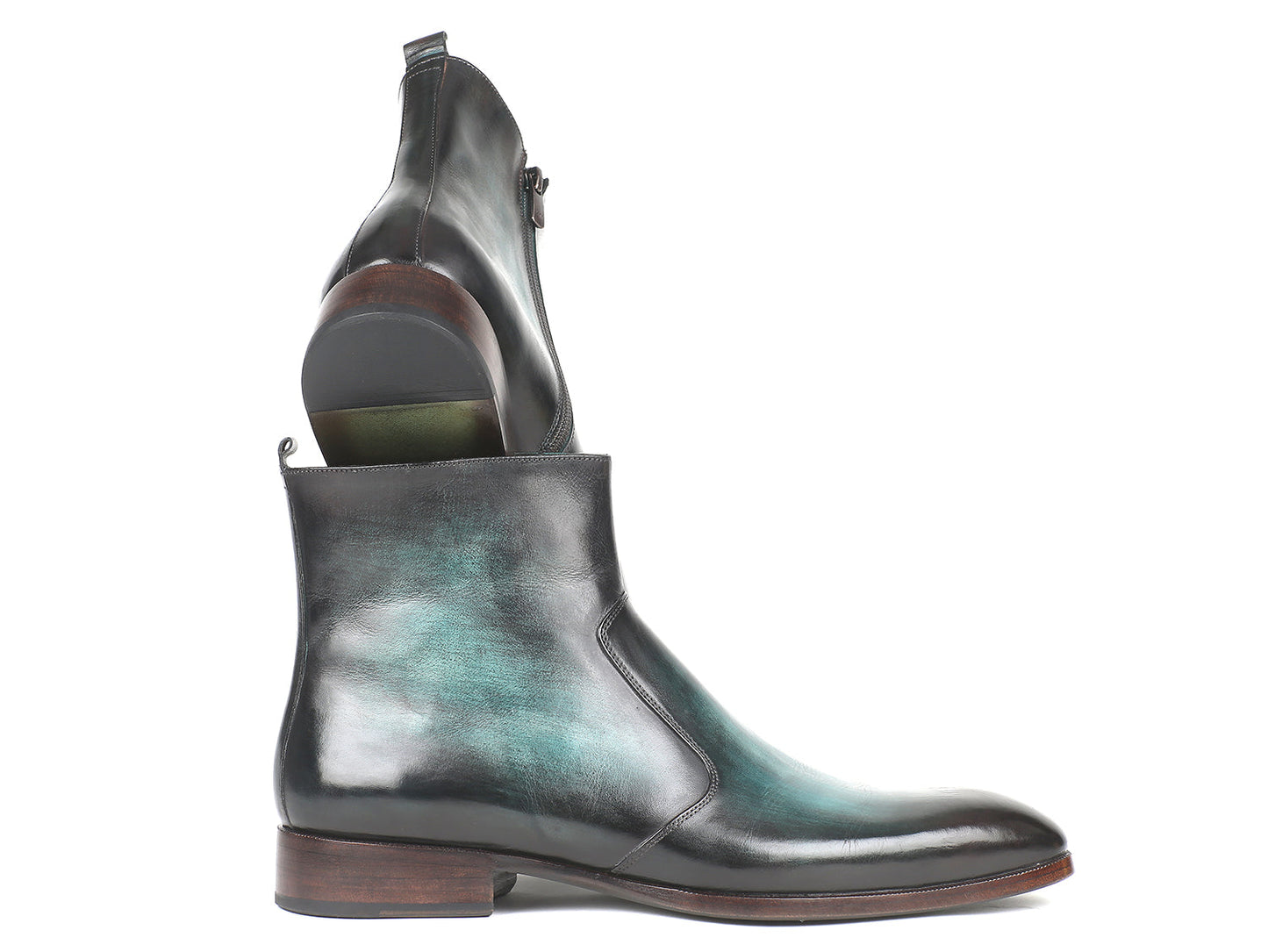 Paul Parkman Turquoise Burnished Side Zipper Boots (ID#BT487TRQ)