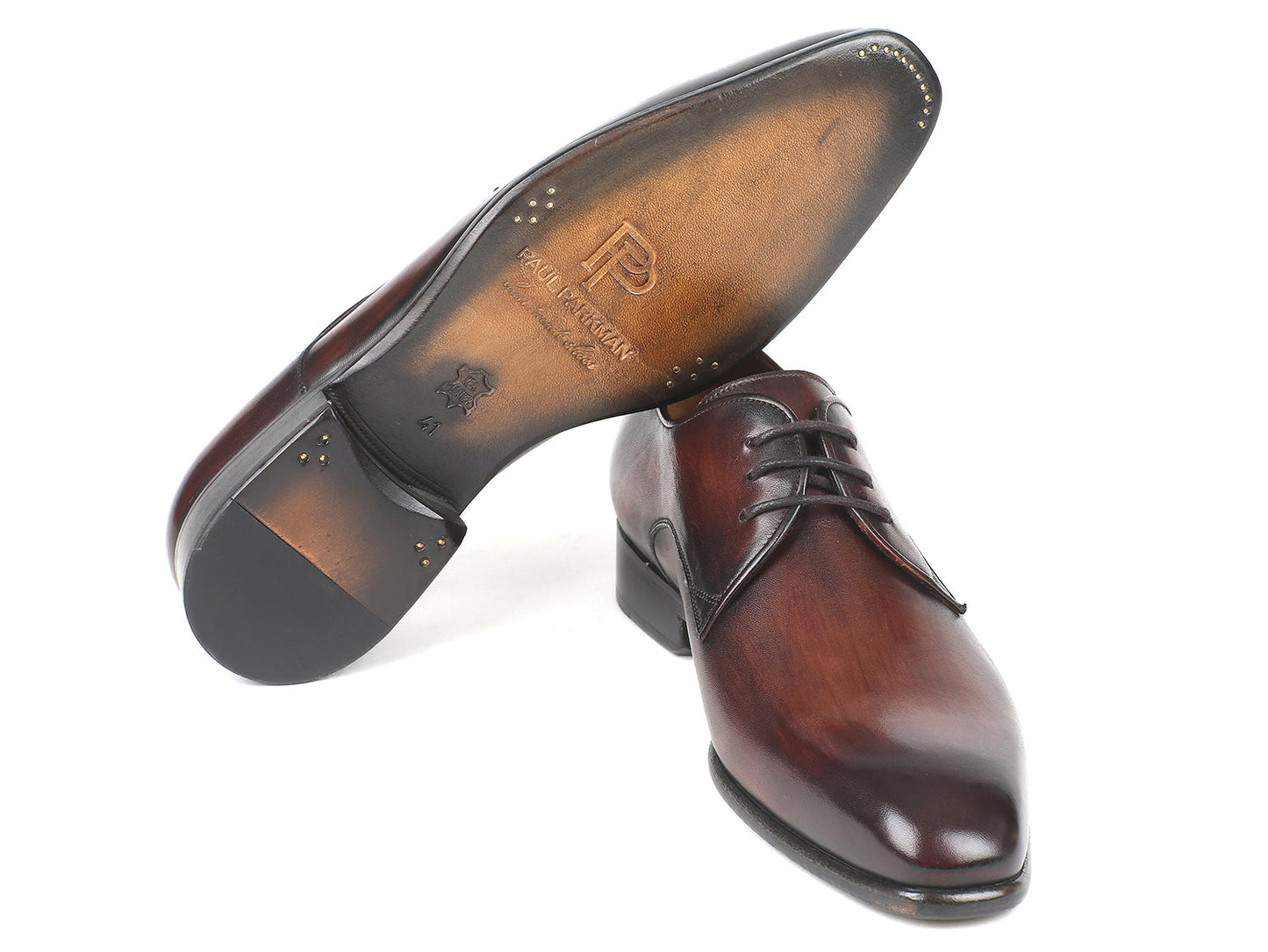 Paul Parkman Antique Brown Derby Shoes (ID#696AT51)