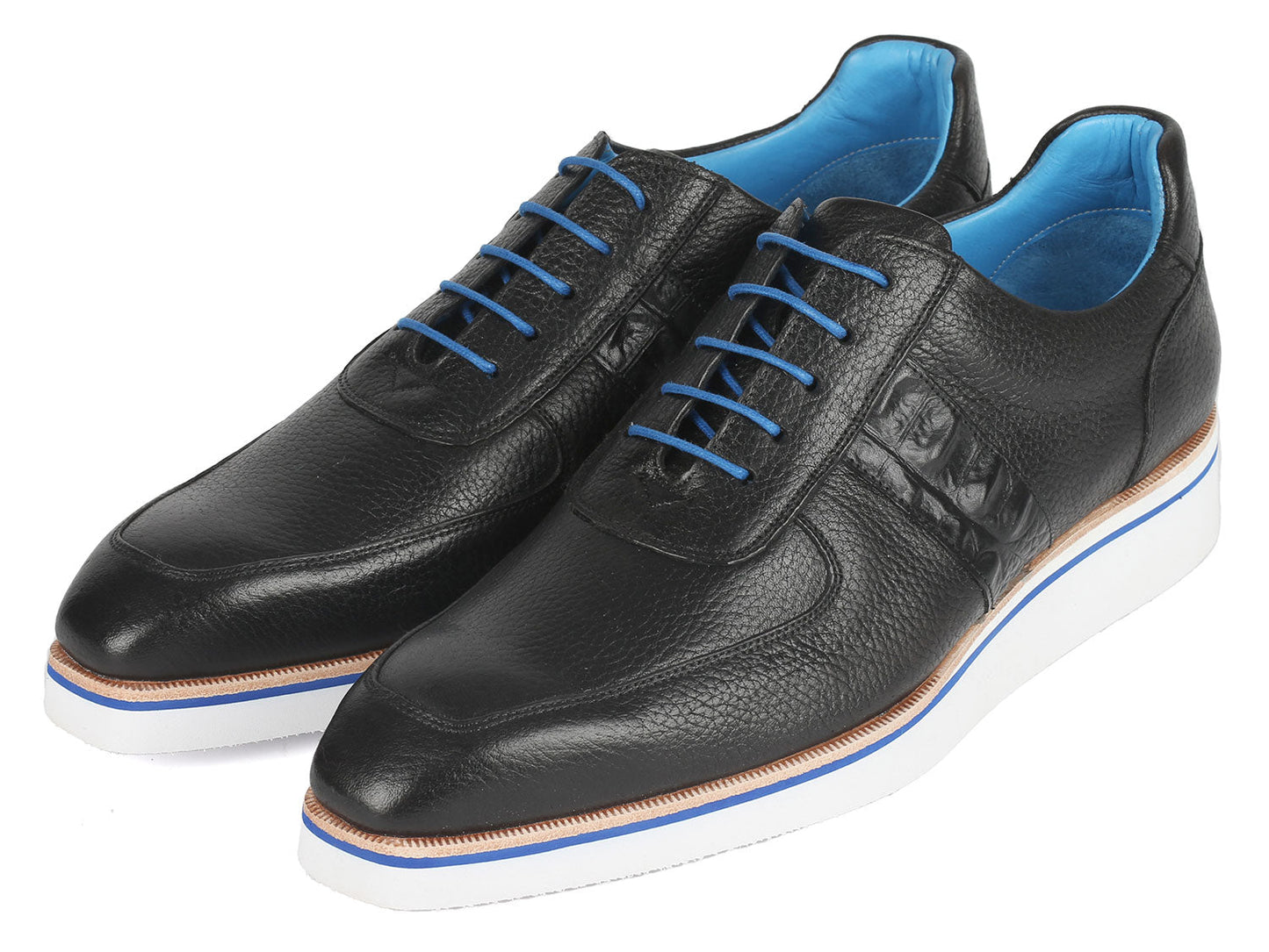 Paul Parkman Men's Casual Shoes Black Floater Leather (ID#192-BLK)