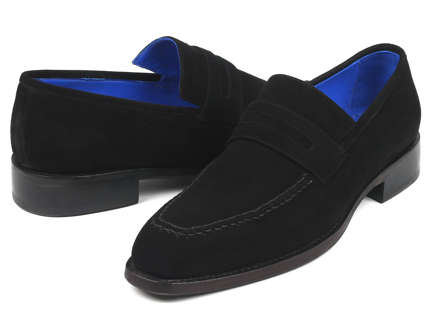 Paul Parkman Black Suede Goodyear Welted Loafers (ID#38AX95)