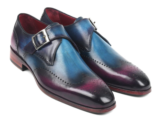 Paul Parkman Single Monkstraps Blue & Purple (ID#948-BLU-PRP)