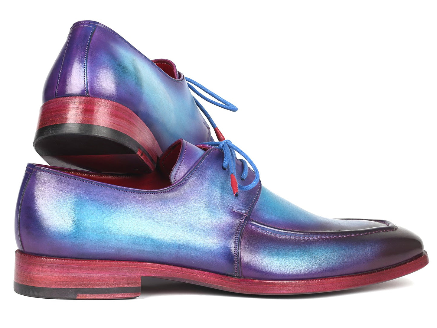 Paul Parkman Men's Turquoise & Purple Apron Derby Shoes (ID#23SX84)