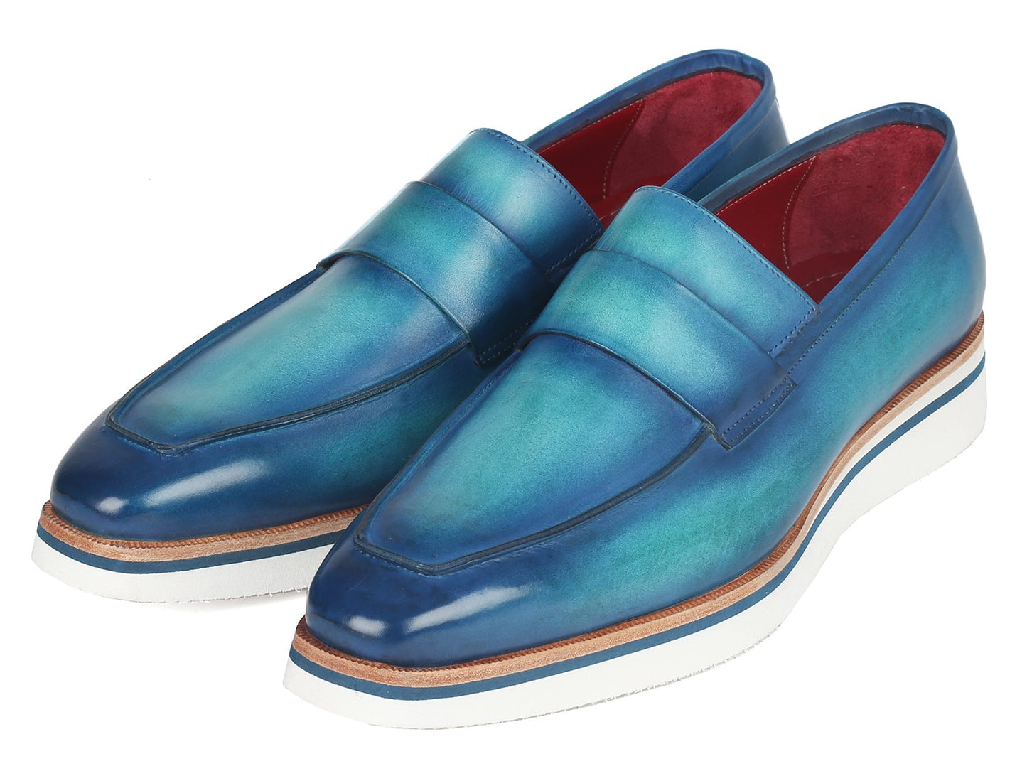 Paul Parkman Men's Smart Casual Loafers Blue (ID#183-BLU-TRQ)